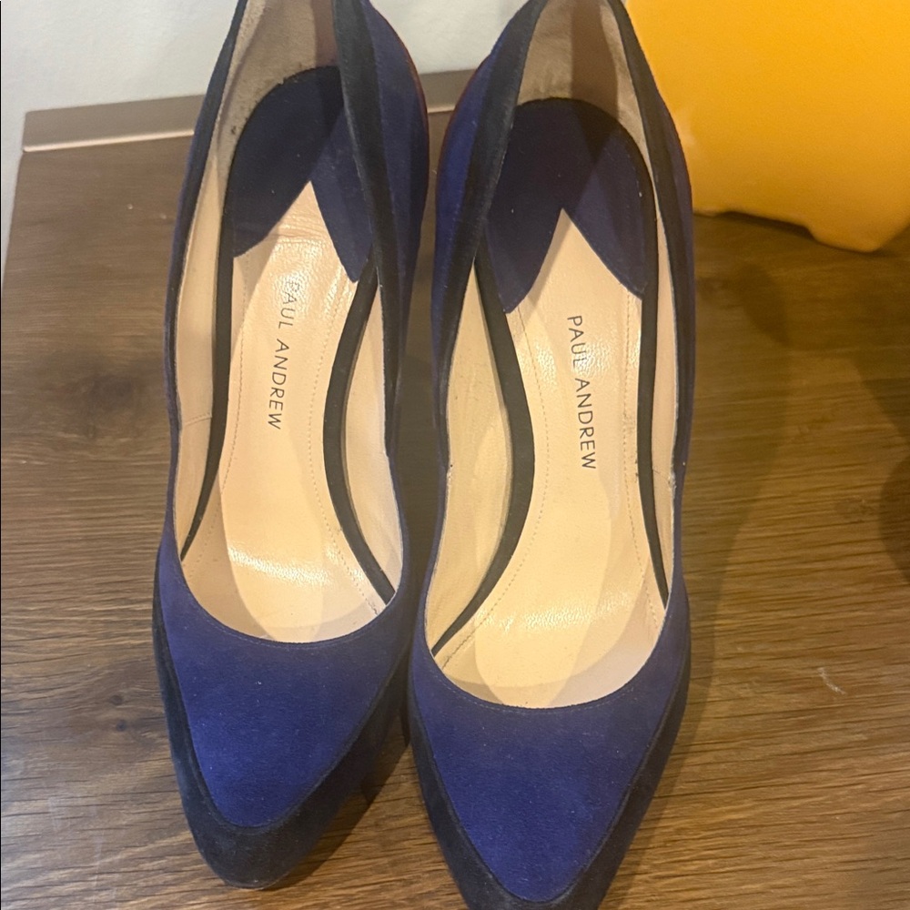 Paul Andrew Stylish Blue and Black Heels